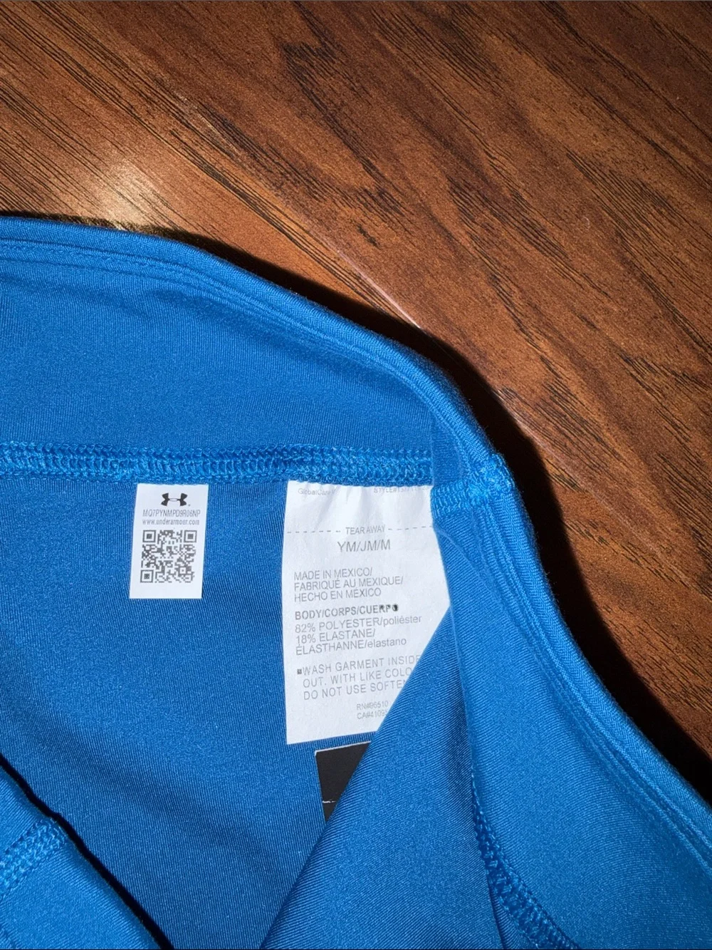 Under Armour Teal Blue Graphic Logo Cropped Leggings Youth M